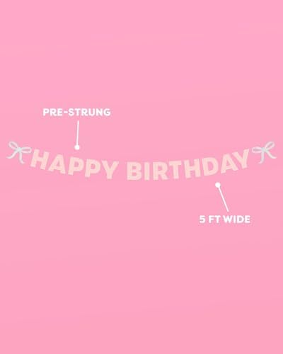 XO Fetti Happy Birthday Banner with Foil and Pink Glitter
