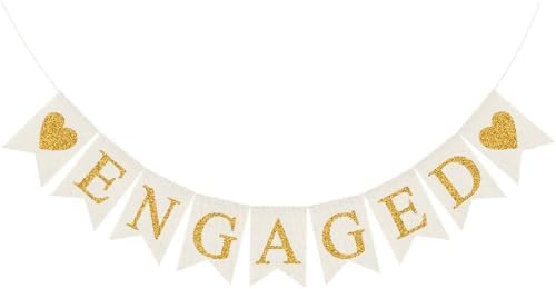 Burlap Engagement Decorations Prestrung Banner