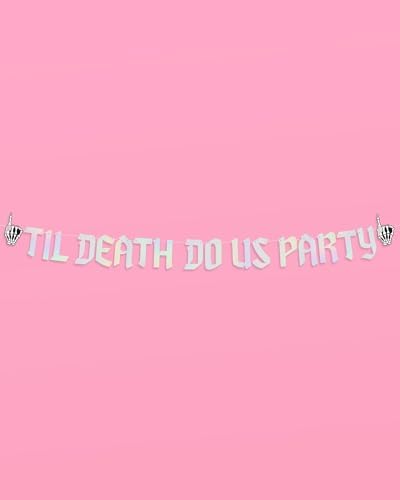 XO Fetti Til Death Do Us Party Banner Black Iridescent 5 Ft
