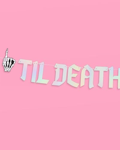 XO Fetti Til Death Do Us Party Banner Black Iridescent 5 Ft