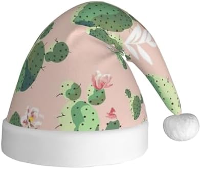 QinZheng Cactus Print Santa Hat for Women