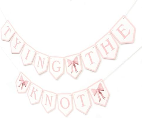 Tying The Knot Pink Bow Banner - Bridal Shower Decor
