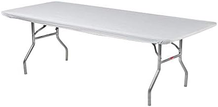 Kwik-Covers 6 Foot Rectangle Plastic Table Covers Bundle of 5 White