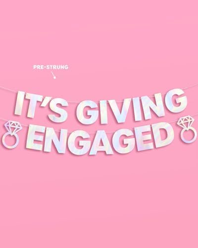 XO Fetti Its Giving Engaged Banner - Iridescent Foil 5 Ft