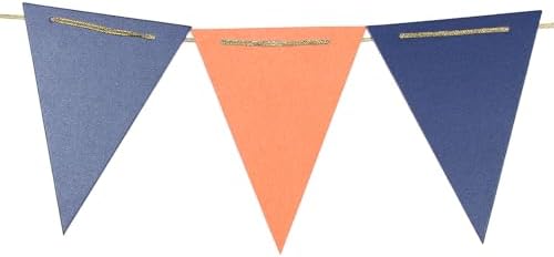 Blue And Orange Double Sided Triangle Pennant Banner Pack of 30