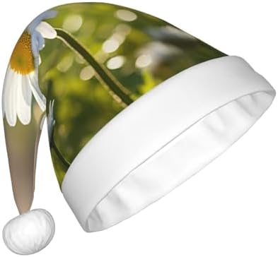 QINZHENG White Daisy Santa Hat Christmas Headwear