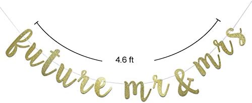 Gold Glitter Future Mr Mrs Banner