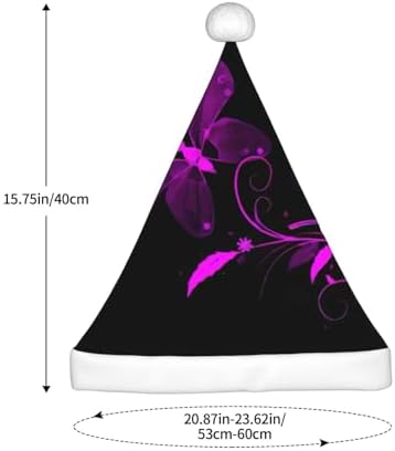 QINZHENG Purple Black Butterfly Print Santa Hat