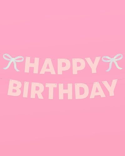 XO Fetti Happy Birthday Banner with Foil and Pink Glitter