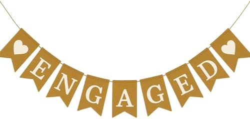Engagement Party Decorations Engaged Burlap Banner 1
