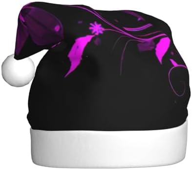 QINZHENG Purple Black Butterfly Print Santa Hat