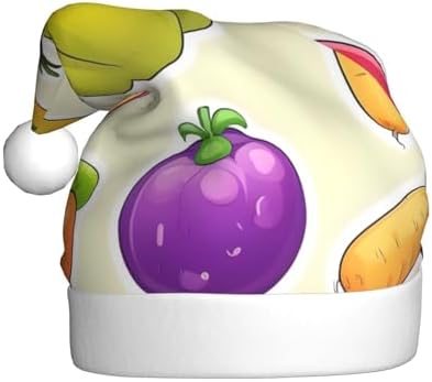 Personalized Santa Hat with Cartoon Vegetable Fruits Print