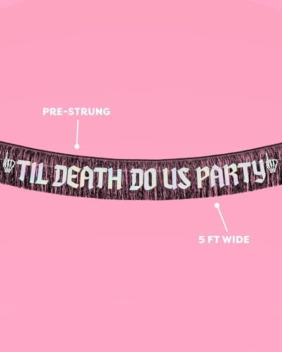 XO Fetti Til Death Do Us Party Banner Black Iridescent 5 Ft
