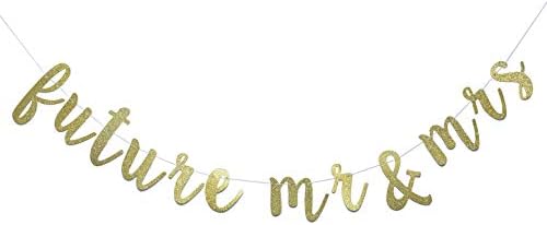 Gold Glitter Future Mr Mrs Banner
