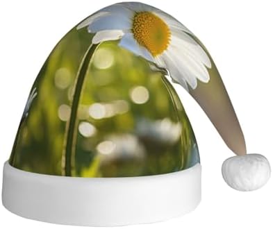 QINZHENG White Daisy Santa Hat Christmas Headwear