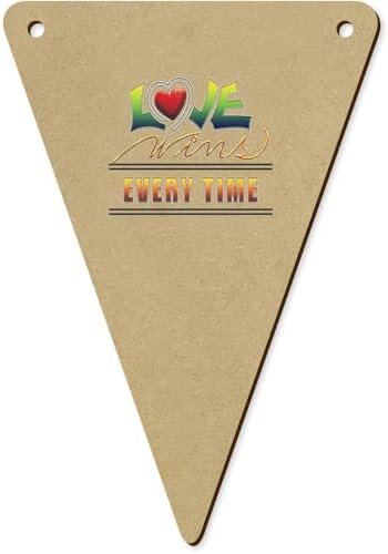 5 x 140mm Timeless Triumph of Love Wooden Bunting Flags