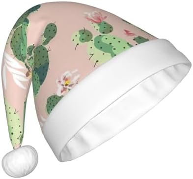 QinZheng Cactus Print Santa Hat for Women
