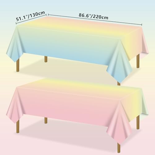 Pastel Rainbow Tablecloths 4 Pcs for Parties