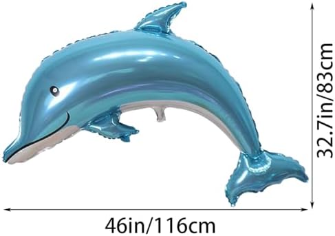 Large Dolphin Balloons 2PCS 46 Inch Ocean Animal Decorations