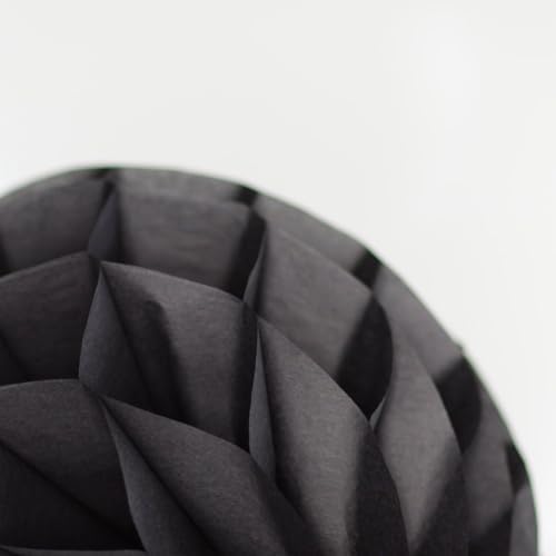 8 Piece 3 Inch Honeycomb Party Decor Balls Set Black