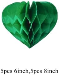 Heart Shaped Honeycomb Balls Party Decor 10pcs Dark Green