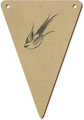 5 x 140mm Calligraphy Swallow Wooden Bunting Flags