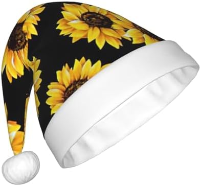 Qin And Zheng Sunflower Print Santa Hat