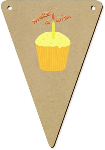 5 x 140mm Making A Wish Wooden Bunting Flags