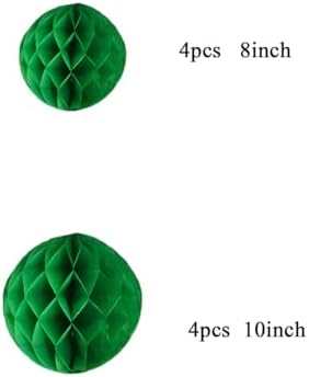 Honeycomb Balls Party Decorations 8 Pieces Dark Green
