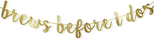 Brews Before I Do Gold Glitter Bachelorette Party Banner