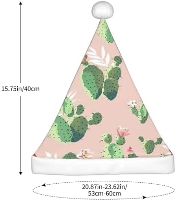 QinZheng Cactus Print Santa Hat for Women