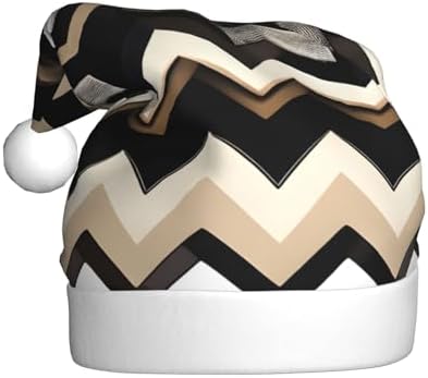 QINZHENG Zigzag Print Santa Hat for Women