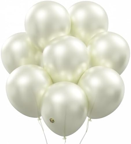 AFTERLOON Biodegradable Balloons 24pcs Pearlized White 12 Inch