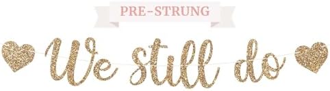 Pre-Strung Gold Glitter Anniversary Banner - No DIY