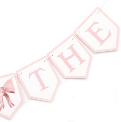 Tying The Knot Pink Bow Banner - Bridal Shower Decor