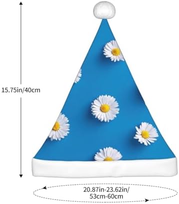 QINZHENG White Daisy Print Santa Hat for Women Adult