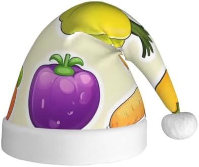 Personalized Santa Hat with Cartoon Vegetable Fruits Print