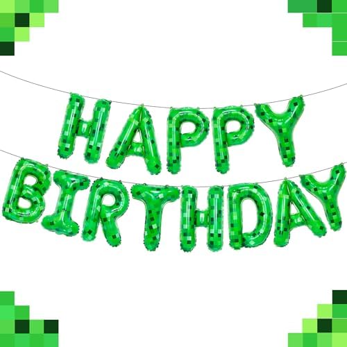 TNT Pixel Birthday Foil Balloons Party Decorations