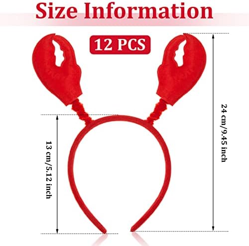 Crowye 12 Pcs Crab Lobster Headbands for Halloween Cosplay Parties