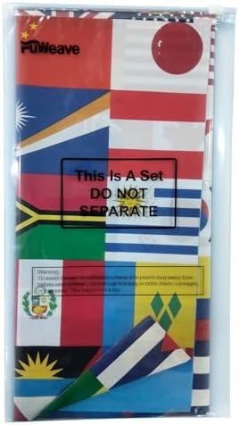 3 Pack International Flag Table Cover for Parties and Celebrations