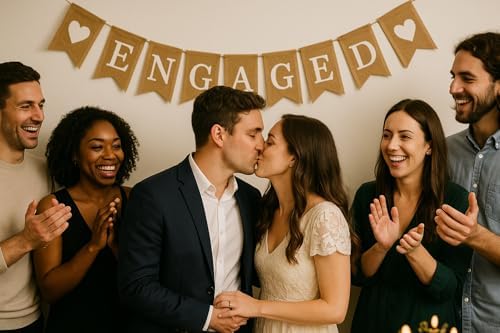 Engagement Party Decorations Engaged Burlap Banner 1