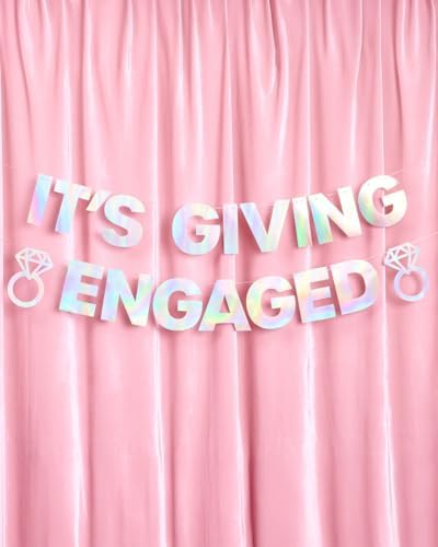XO Fetti Its Giving Engaged Banner - Iridescent Foil 5 Ft