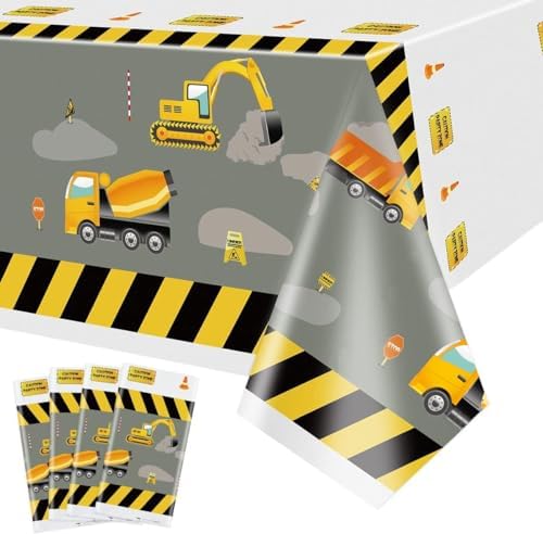 Construction Table Covers 86x51in for Kids Party