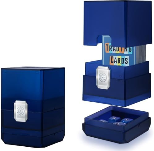 Sooez Card Case with Dice Storage Blue