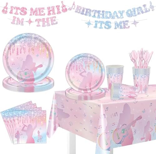 142Pcs Birthday Girl Music Singer Party Supplies Set