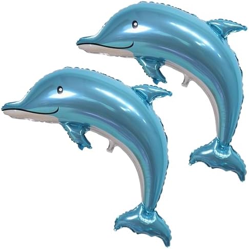 Large Dolphin Balloons 2PCS 46 Inch Ocean Animal Decorations