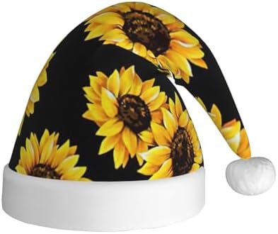 Qin And Zheng Sunflower Print Santa Hat