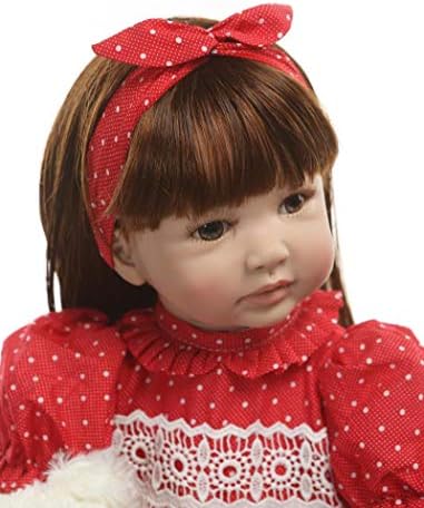 Angelbaby Cute Reborn Silicone Toddler Doll with Red Dress