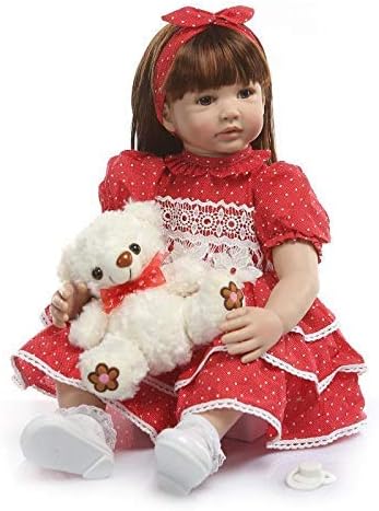 Angelbaby Cute Reborn Silicone Toddler Doll with Red Dress
