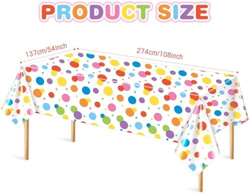 Oudain 3 Pcs Polka Dot Tablecloth Birthday Party Decor